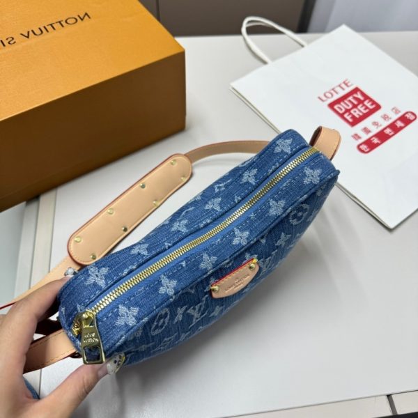 LOUIS VUITTON CROISSANT MM MONOGRAM BLUE DENIM 24CM M46856