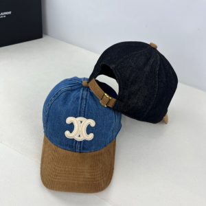 CELINE TRIOMPHE BASEBALL CAP IN UNION WASH BLACK