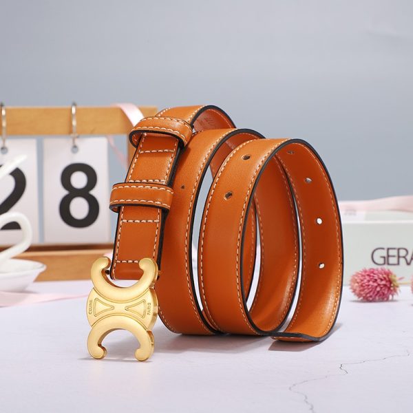 CELINE MEDIUM TRIOMPHE BELT IN TAN 25MM 45AK93A78 04LU