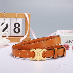 CELINE MEDIUM TRIOMPHE BELT IN TAN 25MM 45AK93A78 04LU