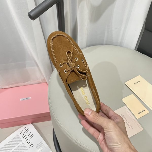 MIUMIU FADED UNLINED SUEDE LOAFERS CINNAMON 5D123E Z5O F0401 F D005