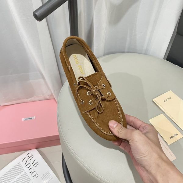 MIUMIU FADED UNLINED SUEDE LOAFERS CINNAMON 5D123E Z5O F0401 F D005