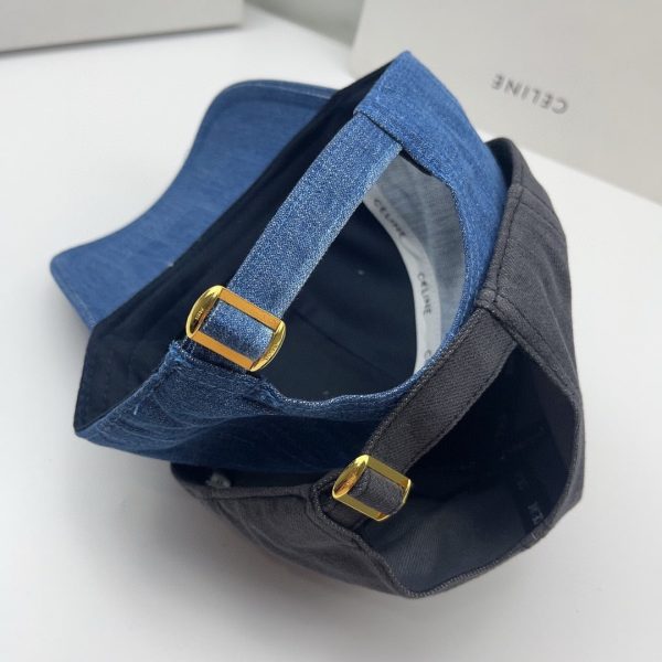 CELINE TRIOMPHE BASEBALL CAP WASH DARK DENIM BLUE