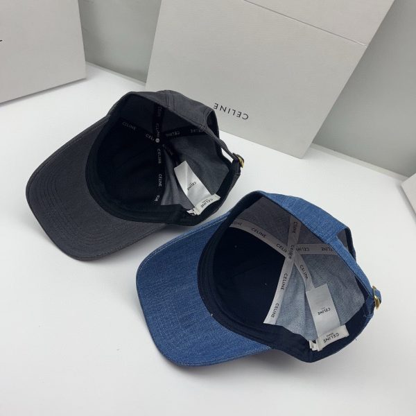 CELINE TRIOMPHE BASEBALL CAP WASH DARK DENIM BLUE
