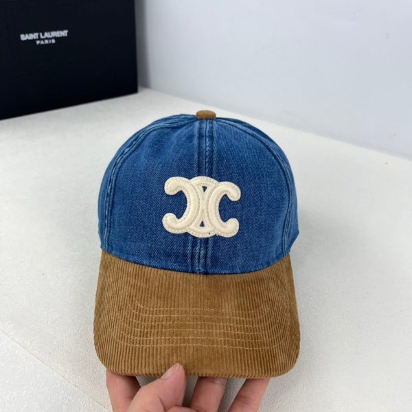 CELINE TRIOMPHE BASEBALL CAP IN UNION WASH BLUE