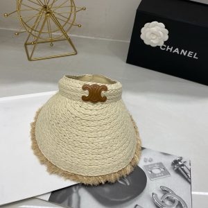 CELINE TRIOMPHE HAT IN STRAW BEIGE