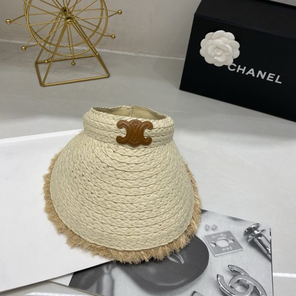 CELINE TRIOMPHE HAT IN STRAW BEIGE