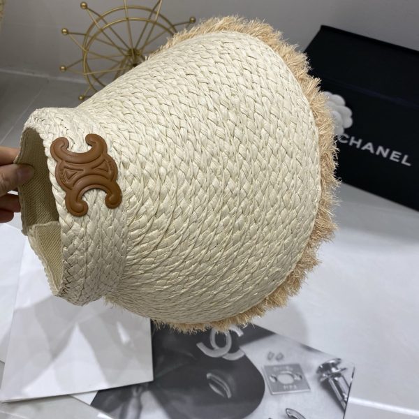 CELINE TRIOMPHE HAT IN STRAW BEIGE