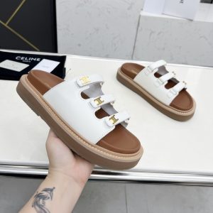 CELINE TIPPI SLIDE IN LEATHER WHITE 357283767C 01BC