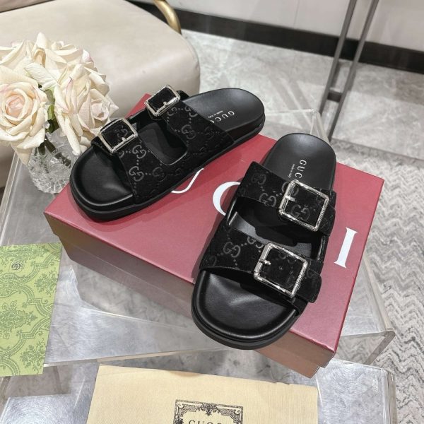 GUCCI WOMEN’S  SLIDE SANDAL BLACK ‎816380 AADUO 1000