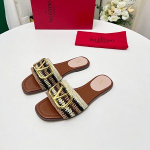 VALENTINO VLOGO SIGNATURE SLIDE SANDAL BROWN 6W2S0BD5AGX QRX