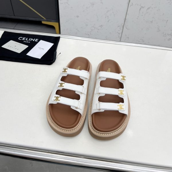 CELINE TIPPI SLIDE IN LEATHER WHITE 357283767C 01BC