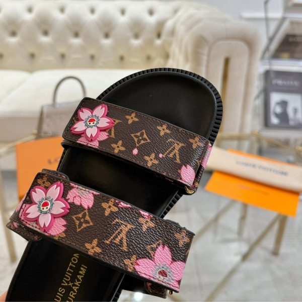 LOUIS VUITTON X MURAKAMI LV SUNSET FLAT COMFORT MULE SAKURA BROWN 1AGVYY