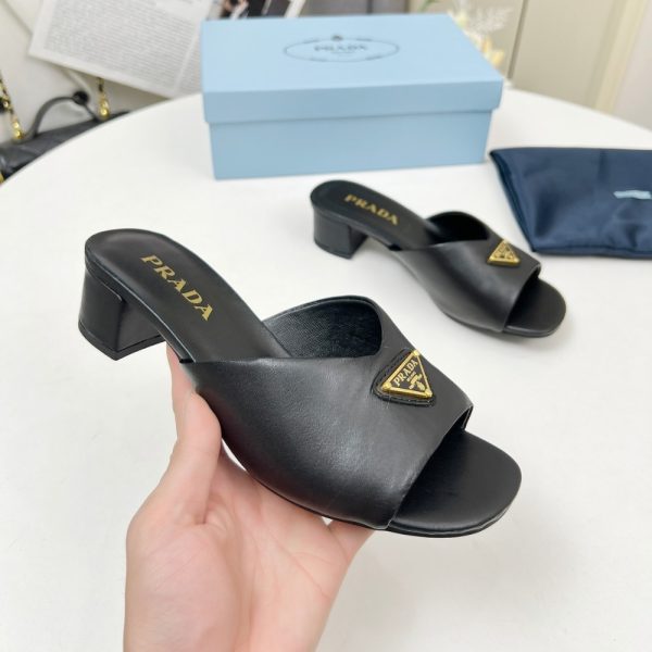 PRADA PADDED NAPPA LEATHER SANDALS BLACK 1XX711 2DL8 F0002 F A035