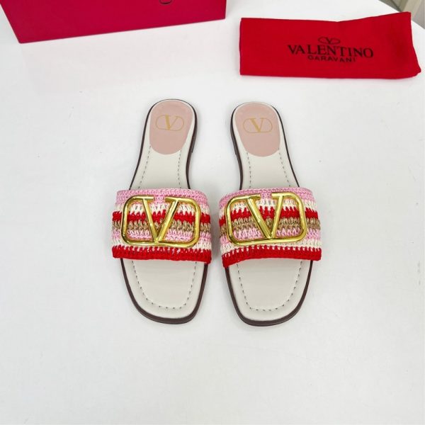 VALENTINO VLOGO SIGNATURE SLIDE SANDAL PINK