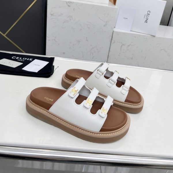 CELINE TIPPI SLIDE IN LEATHER WHITE 357283767C 01BC