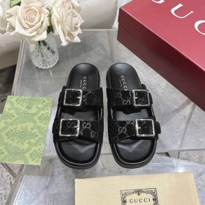 GUCCI WOMEN’S  SLIDE SANDAL BLACK ‎816380 AADUO 1000