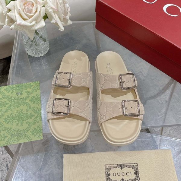 GUCCI WOMEN’S SLIDE SANDAL OATMEAL 816380 AADUO 9511