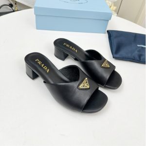 PRADA PADDED NAPPA LEATHER SANDALS BLACK 1XX711 2DL8 F0002 F A035