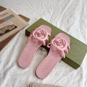 GUCCI WOMEN’S INTERLOCKING G SLIDE SANDAL PINK 780307 J8700 5815