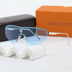 LOUIS VUITTON CYCLONE MASK SUNGLASSES BLUE WITH SILVER