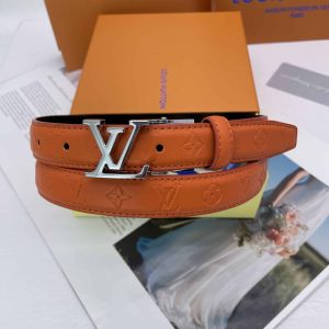 LOUIS VUITTON INITIALES LEATHER BELT MONOGRAM ORANGE 25MM