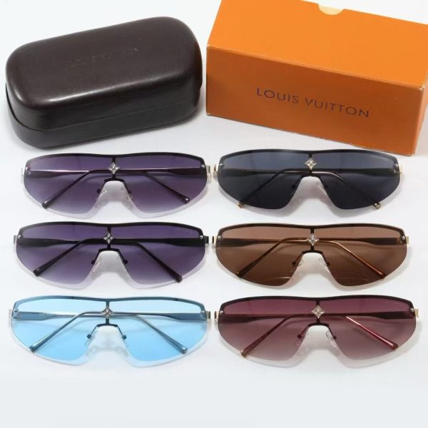 LOUIS VUITTON CYCLONE MASK SUNGLASSES BROWN WITH SILVER