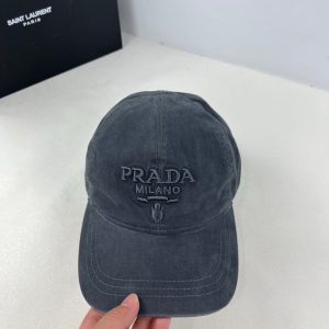 PRADA CANVAS BASEBALL CAP BALTIC BLUE 1HC274 2C1S F0216