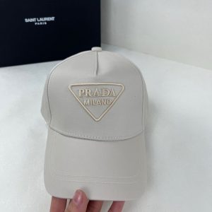 PRADA DRILL BASEBALL CAP BEIGE