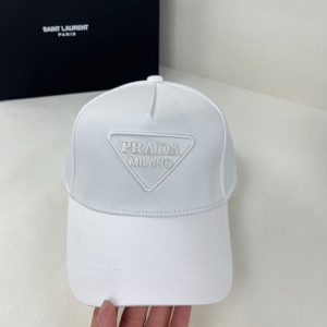 PRADA DRILL BASEBALL CAP WHITE