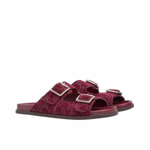 GUCCI WOMEN’S SLIDE SANDAL BURGUNDY