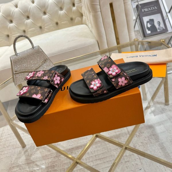 LOUIS VUITTON X MURAKAMI LV SUNSET FLAT COMFORT MULE SAKURA BROWN 1AGVYY