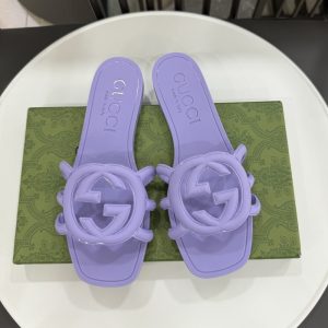 GUCCI WOMEN’S INTERLOCKING G SLIDE SANDAL LILAC 780307 J8700 5316