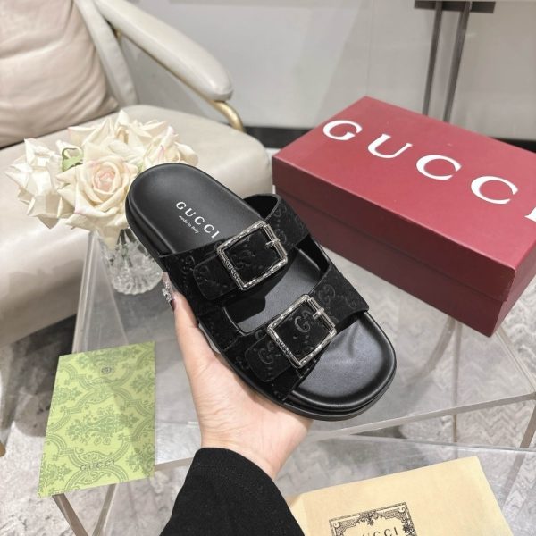 GUCCI WOMEN’S  SLIDE SANDAL BLACK ‎816380 AADUO 1000