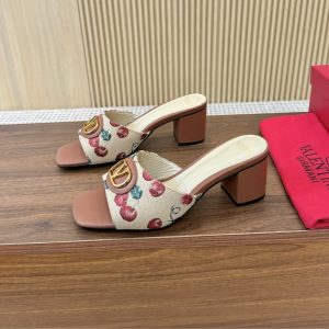 VALENTINO VLOGO SIGNATURE CHERRYFIC SLIDE SANDAL NATURAL 6W0S0MH7NNX 32H