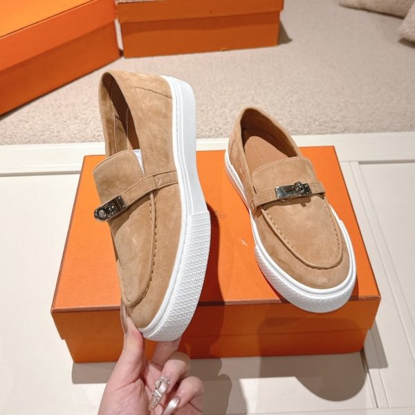 HERMES GAME SLIP ON SNEAKER BEIGE PERLINO H242191Z DI355