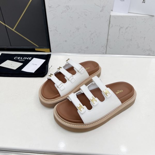 CELINE TIPPI SLIDE IN LEATHER WHITE 357283767C 01BC
