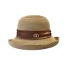 CELINE  RAFFIA  CURLED BRIM HAT WITH SATIN NATURAL