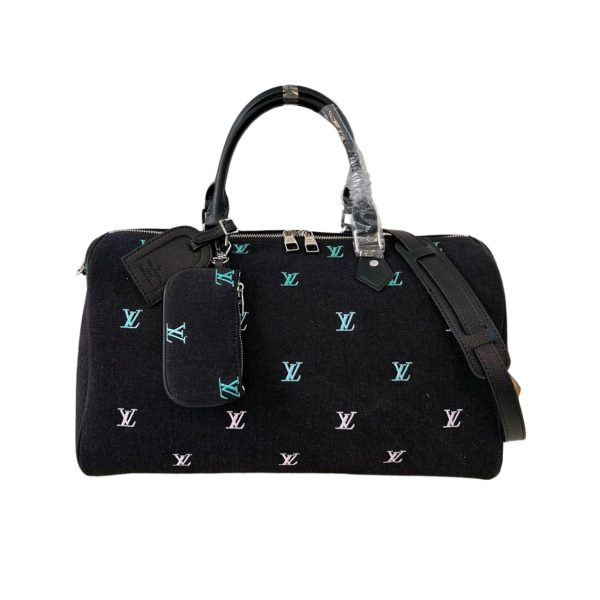 LOUIS VUITTON KEEPALL BANDOULIÈRE BLUE DENIM 40CM