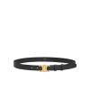 CELINE MEDIUM TRIOMPHE BELT IN TAURILLON LEATHER BLACK 25MM 45AK93A01 38NO
