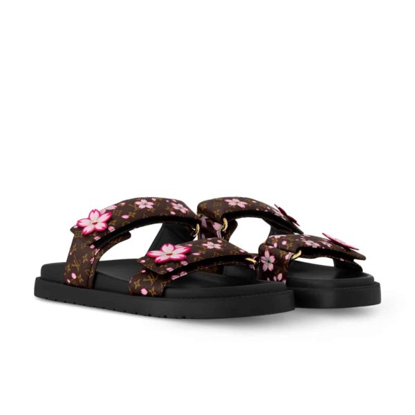 LOUIS VUITTON X MURAKAMI LV SUNSET FLAT COMFORT MULE SAKURA BROWN 1AGVYY