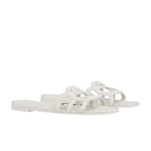 GUCCI WOMEN’S INTERLOCKING G SLIDE SANDAL WHITE 780307 J8700 9022
