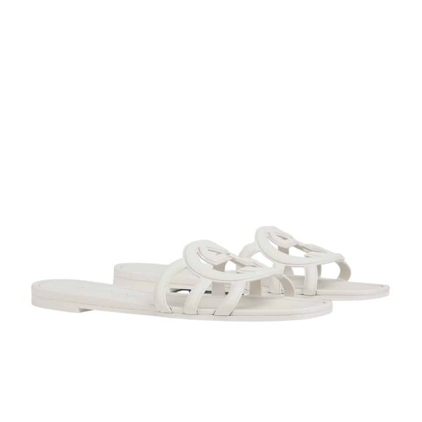 GUCCI WOMEN’S INTERLOCKING G SLIDE SANDAL WHITE 780307 J8700 9022