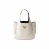 PRADA LEATHER MINI HANGBAG WHITE 18CM