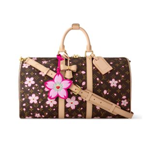 LOUIS VUITTON X TAKASHI MURAKAMI KEEPALL BANDOULIÈRE 45 BROWN 45CM M13752