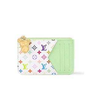 LOUIS VUITTON X MURAKAMI ROMY CARD HOLDER GREEN TEA 12CM M13800
