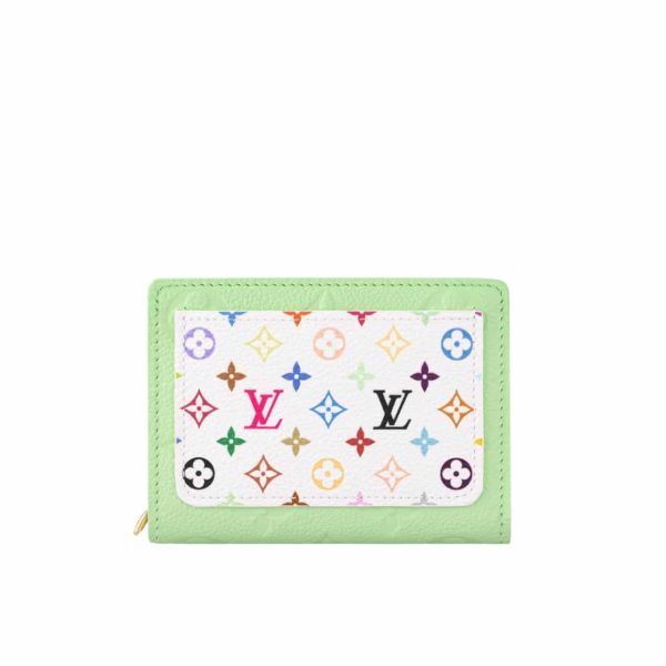 LOUIS VUITTON X MURAKAMI PORTEFEUILLE CLAIRE GREEN TEA 11CM M13619
