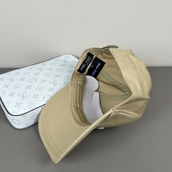 MIUMIU DRILL BASEBALL CAP BEIGE 5HC179 ADXI F011P