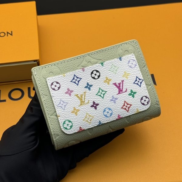 LOUIS VUITTON X MURAKAMI PORTEFEUILLE CLAIRE GREEN TEA 11CM M13619