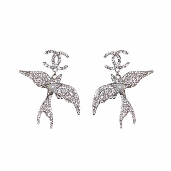 CHANEL PENDANT EARRINGS  GLASS PEARLS SILVER ABF754 B20575 U0940